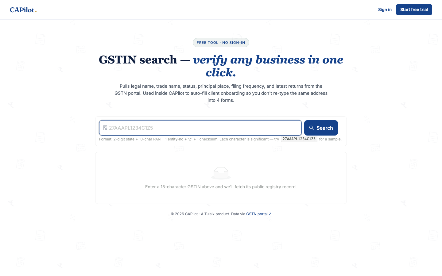 GSTIN lookup